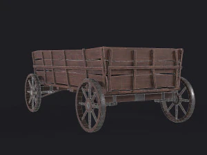 western - wooden wagon 3D Model