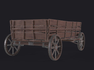 western - wooden wagon Modèle 3D