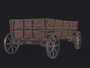 western - wooden wagon 3D Model