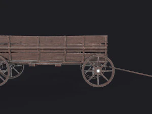 western - wooden wagon 3D Model