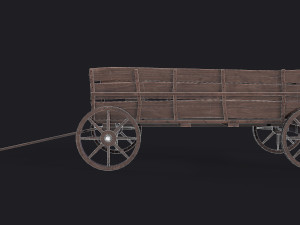 western - wooden wagon Modèle 3D