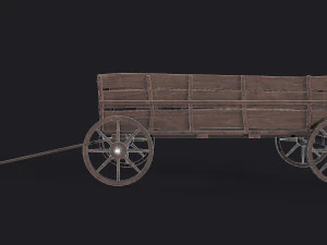 western - wooden wagon 3D Model