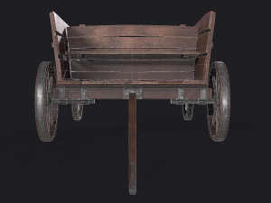 western - wooden wagon Modèle 3D