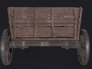 western - wooden wagon 3D Model