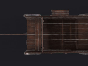 western - wooden wagon Modèle 3D