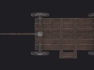 western - wooden wagon Modèle 3D