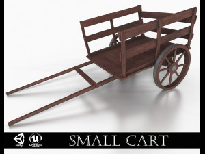 western - wooden small cart 3D Model