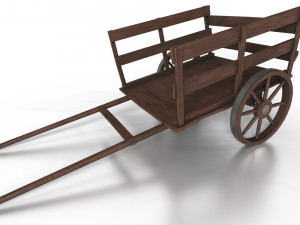 western - wooden small cart 3D Model