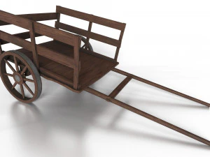 western - wooden small cart 3D Model