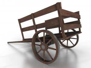 western - wooden small cart 3D Model