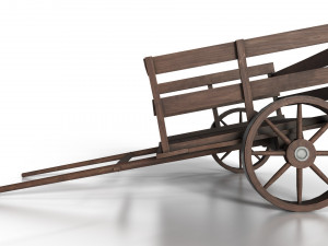 western - wooden small cart 3D Model