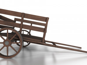 western - wooden small cart 3D Model