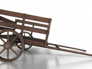western - wooden small cart 3D Model