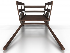 western - wooden small cart 3D Model