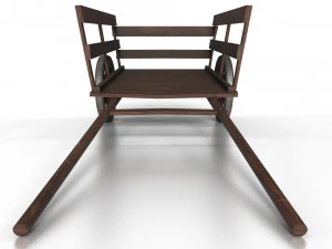 western - wooden small cart 3D Model