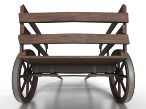 western - wooden small cart 3D Model