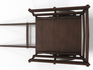 western - wooden small cart 3D Model