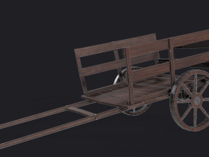 western - wooden small cart 3D Model