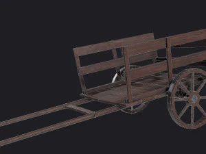 western - wooden small cart 3D Model