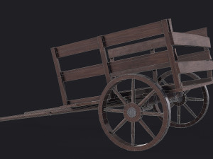 western - wooden small cart 3D Model