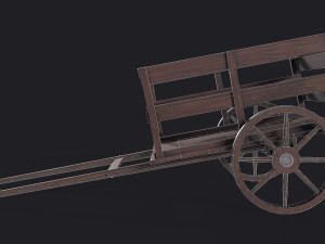 western - wooden small cart 3D Model