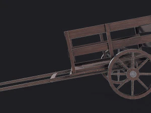 western - wooden small cart 3D Model