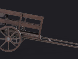 western - wooden small cart 3D Model