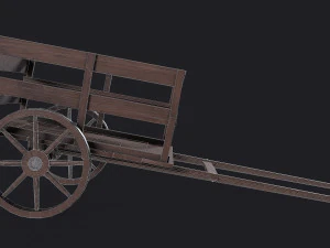 western - wooden small cart 3D Model