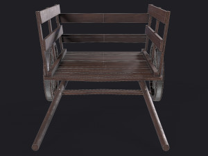 western - wooden small cart 3D Model