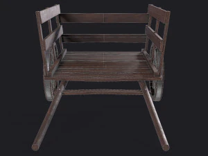 western - wooden small cart 3D Model