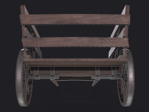 western - wooden small cart 3D Model