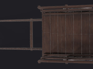 western - wooden small cart 3D Model