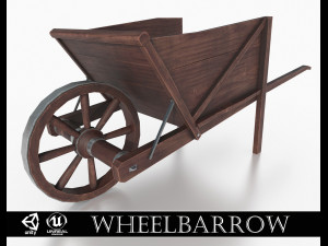 western - wooden wheelbarrow 3D Model