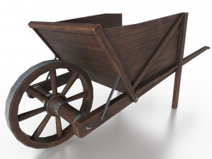 western - wooden wheelbarrow 3D Model