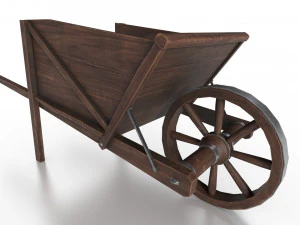 western - wooden wheelbarrow 3D Model