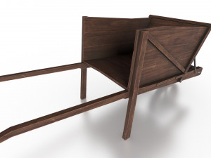 western - wooden wheelbarrow 3D Model