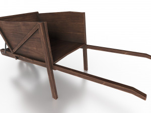 western - wooden wheelbarrow 3D Model