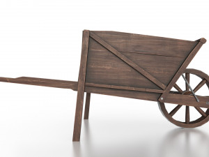 western - wooden wheelbarrow 3D Model
