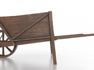 western - wooden wheelbarrow 3D Model