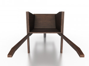 western - wooden wheelbarrow 3D Model
