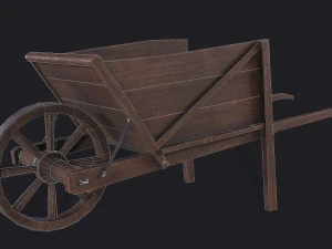 western - wooden wheelbarrow 3D Model