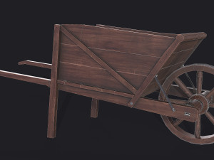 western - wooden wheelbarrow 3D Model