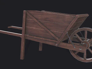 western - wooden wheelbarrow 3D Model