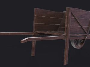 western - wooden wheelbarrow 3D Model