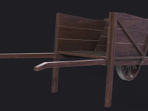 western - wooden wheelbarrow 3D Model