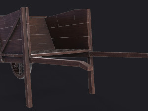 western - wooden wheelbarrow 3D Model