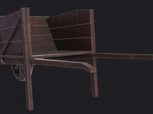 western - wooden wheelbarrow 3D Model