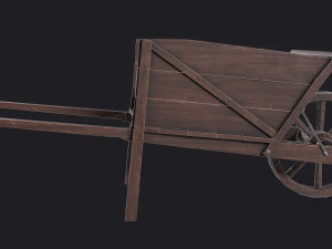 western - wooden wheelbarrow 3D Model