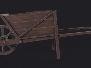 western - wooden wheelbarrow 3D Model