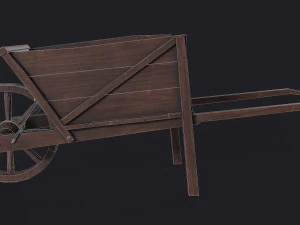 western - wooden wheelbarrow 3D Model